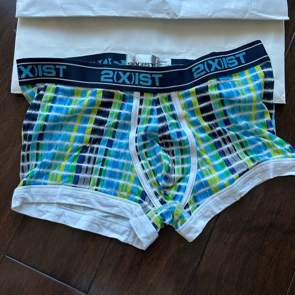 2xist cotton body define  low rise  Trunk - blue /white trim  stretch soft